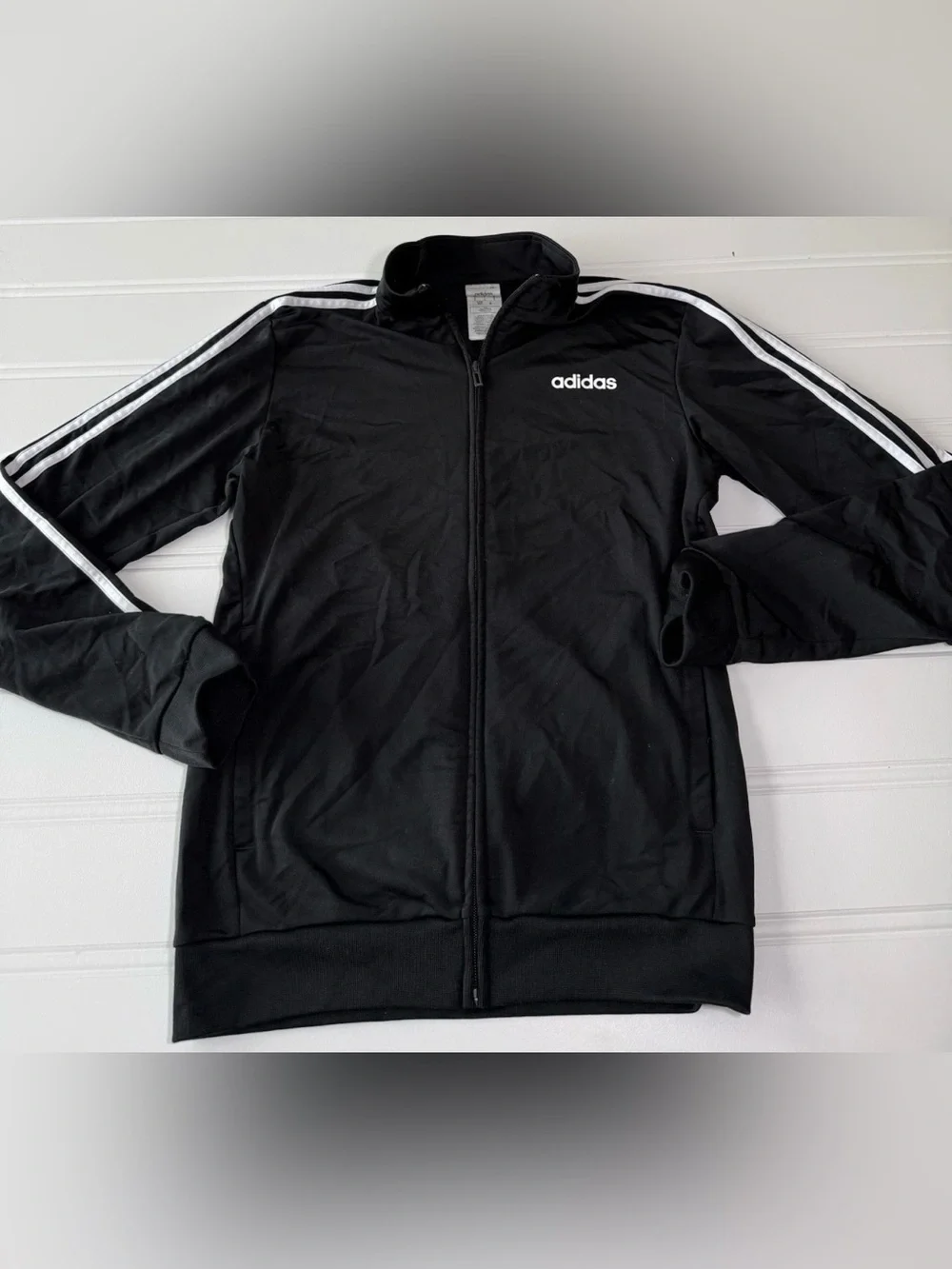 Adidas Stand Collar Casual Running Jacket Men Small Black 2039